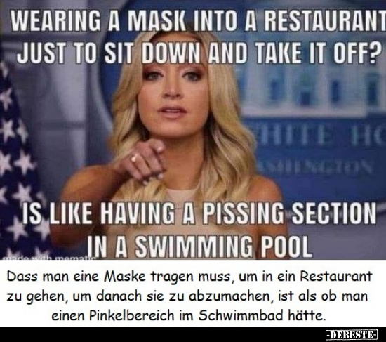 Das man eine Maske tragen muss, um in ein Restaurant.. - Lustige Bilder | DEBESTE.de