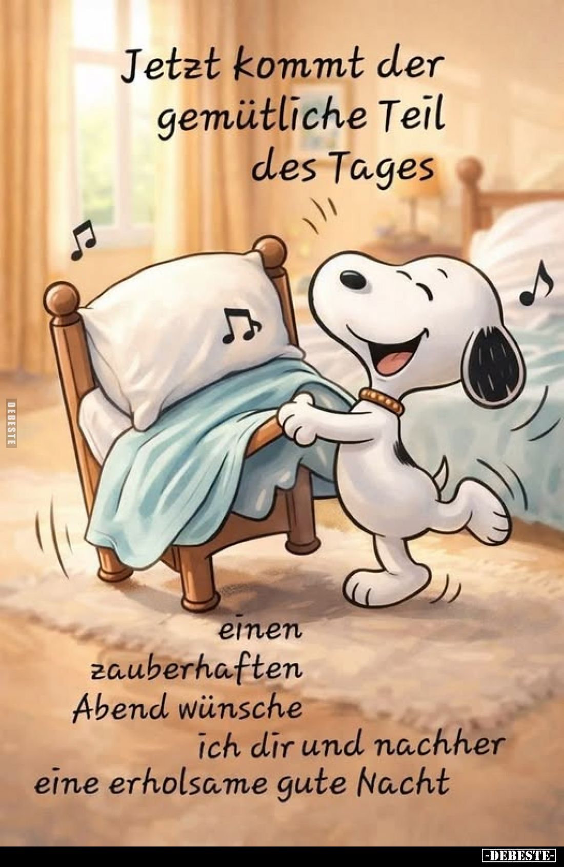 Jetzt kommt der gemütliche Teil des Tages
-
einen zauberhaften
Abend wünsche ich dir und nachher eine erholsame gute Nacht