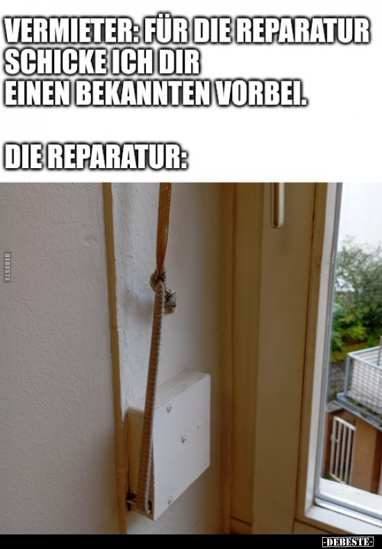 Vermieter: Für die Reparatur schicke ich dir einen Bekannten vorbei.. - Lustige Bilder | DEBESTE.de