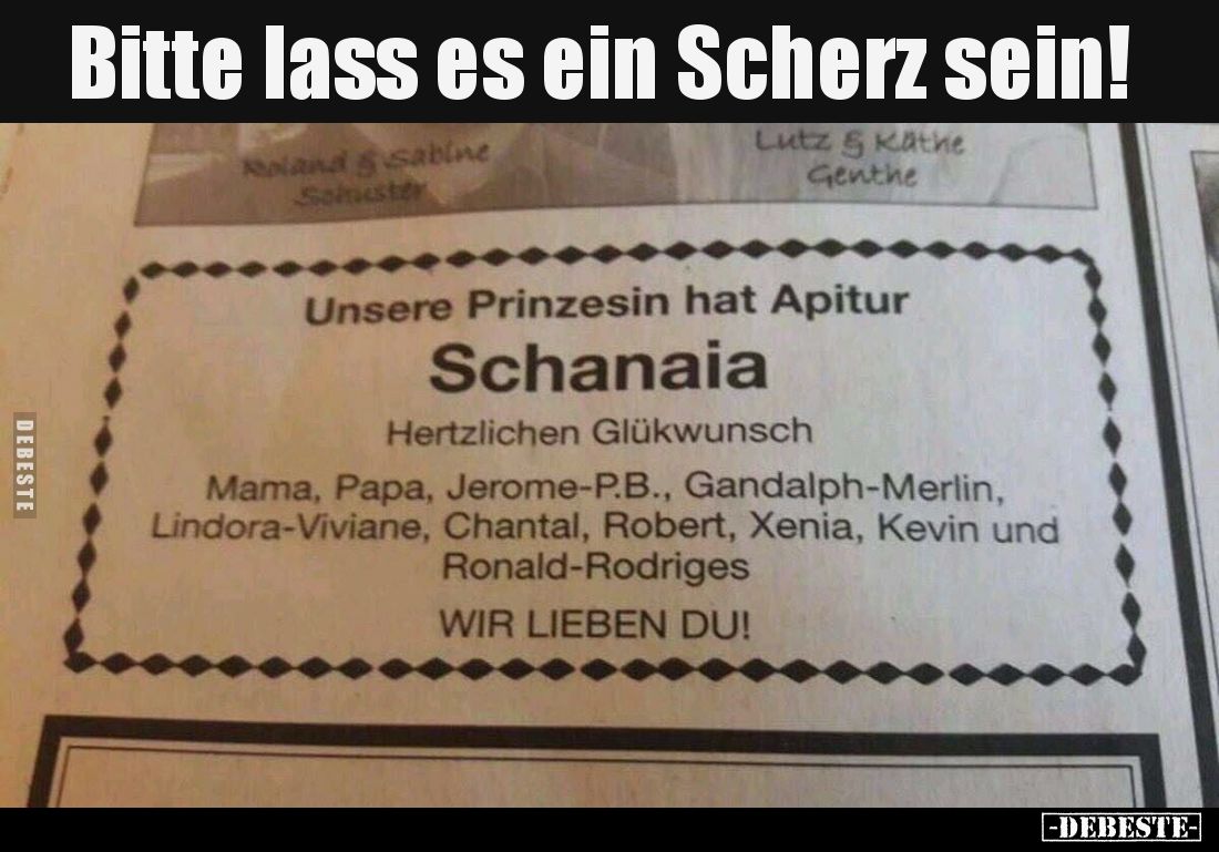 Bitte lass es ein Scherz sein!