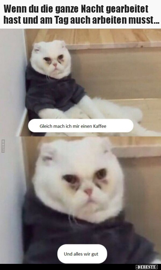 Wenn du die ganze Nacht gearbeitet hast und am Tag auch..