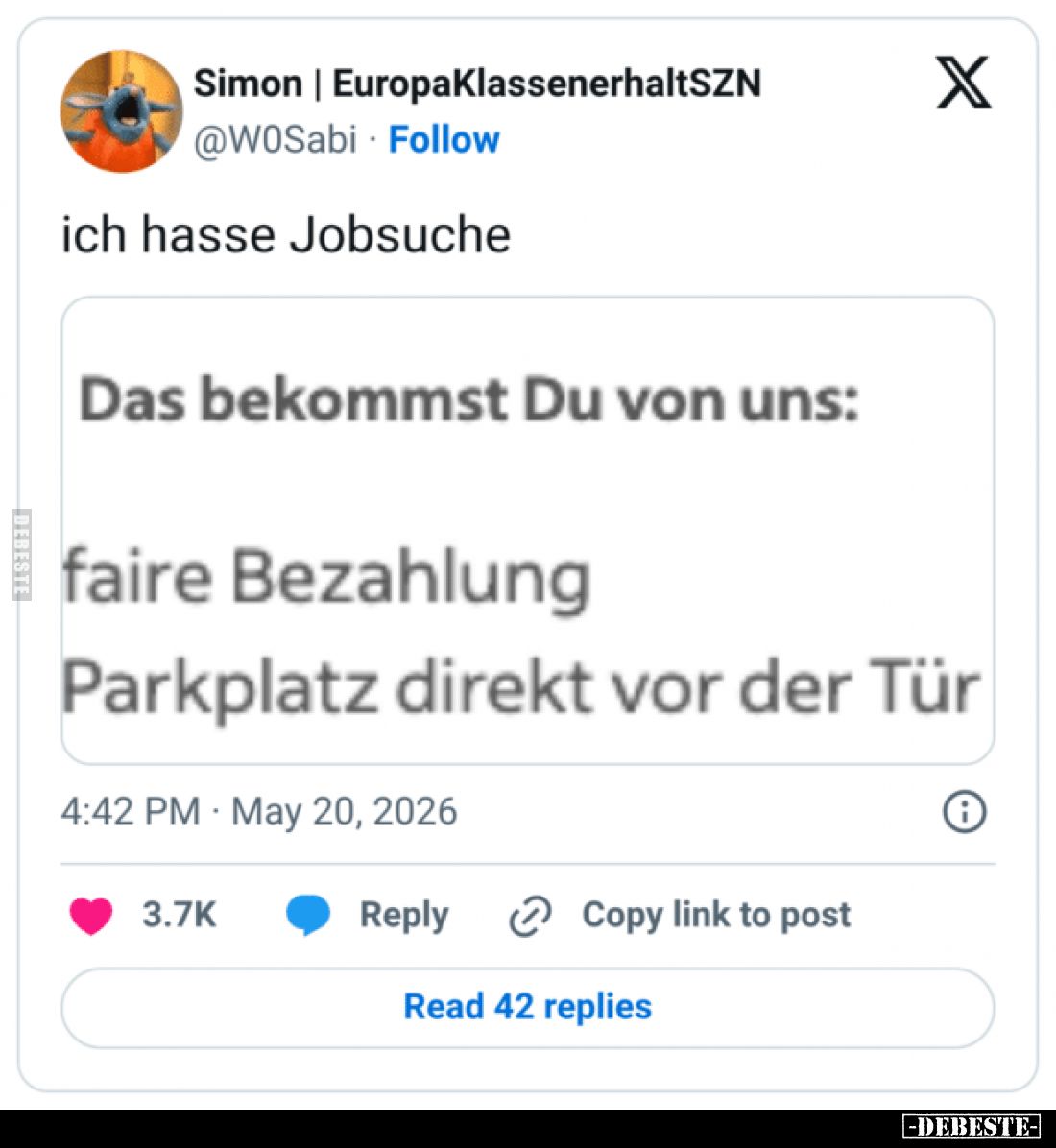 ich hasse Jobsuche - 
Das bekommst Du von uns:
faire Bezahlung - 
Parkplatz direkt vor der Tür