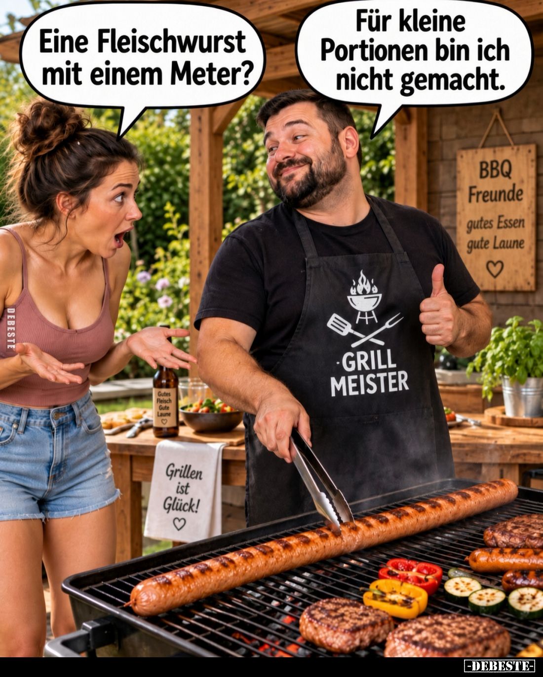 Eine Fleischwurst mit einem Meter? -
Für kleine Portionen bin ich nicht gemacht.