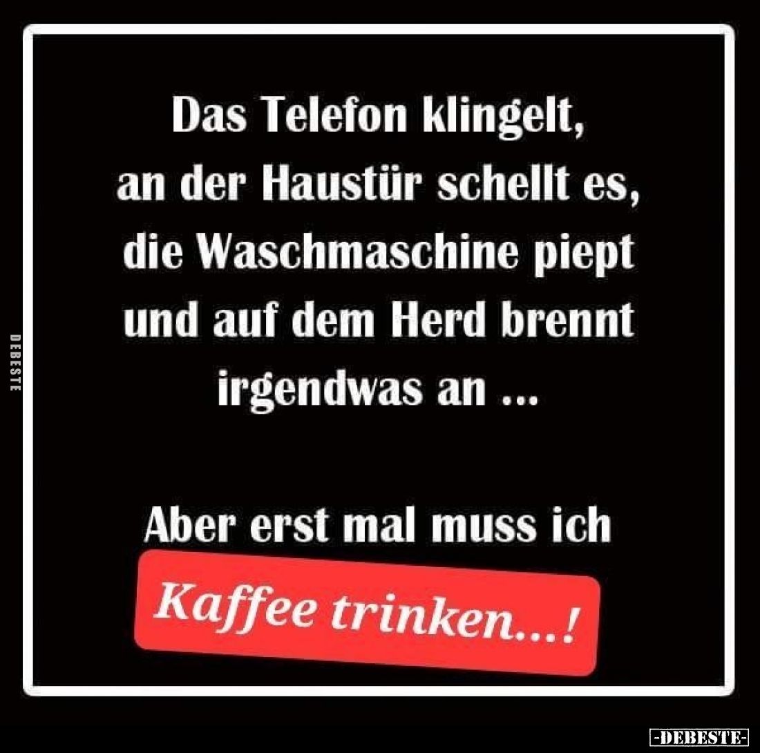 Das Telefon klingelt, an der Haustür schellt es, die Waschmaschine piept und auf dem Herd brennt irgendwas an 000
Aber erst ...