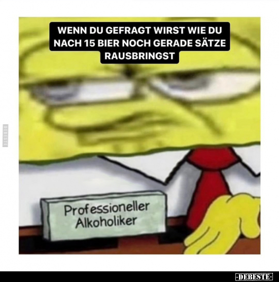 Wenn du gefragt wirst wie du nach 15 Bier noch gerade Sätze.. - Lustige Bilder | DEBESTE.de