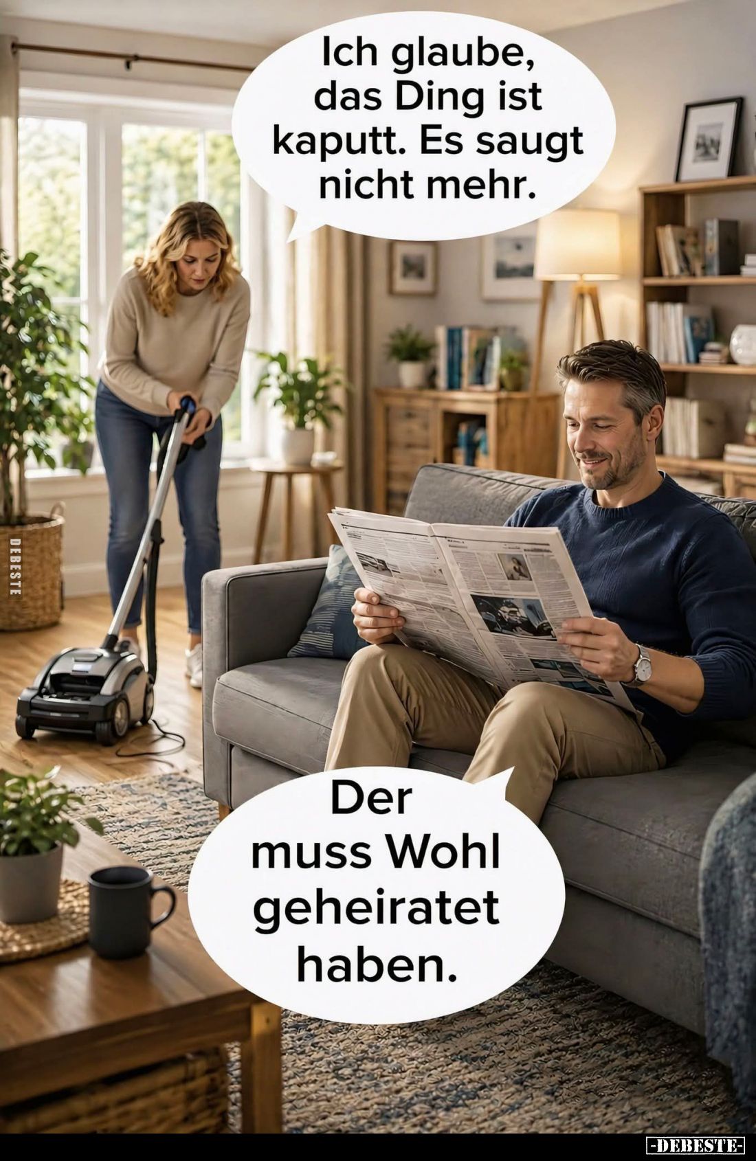 Ich glaube, das Ding ist kaputt. Es saugt nicht mehr. -
Der muss Wohl geheiratet haben.