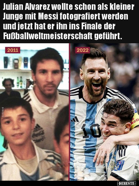 Julian Alvarez wollte schon als kleiner Junge mit Messi.. - Lustige Bilder | DEBESTE.de