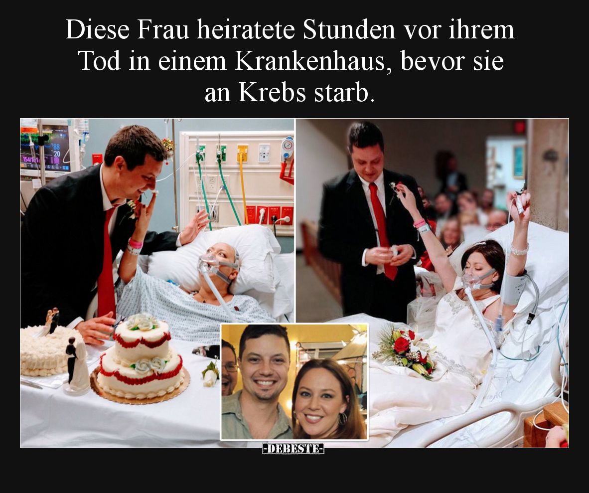 Diese Frau heiratete Stunden vor ihrem Tod in einem Krankenhaus.. bevor sie an Krebs starb.