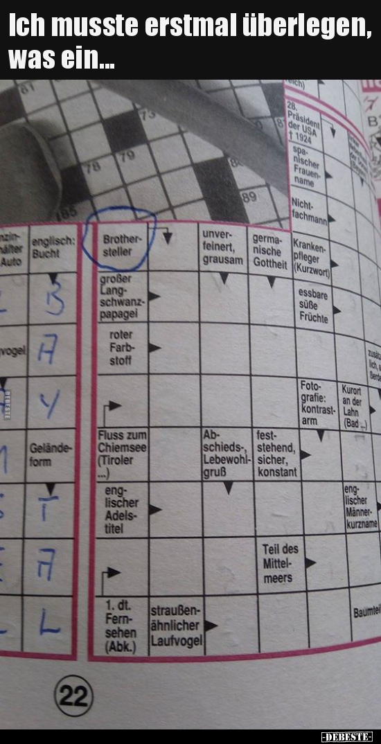 Ich musste erstmal überlegen, was ein...