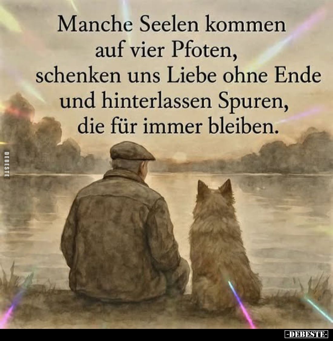 Manche Seelen kommen auf vier Pfoten, schenken uns Liebe ohne Ende und hinterlassen Spuren, die für immer bleiben.