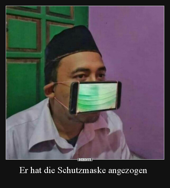 Er hat die Schutzmaske angezogen.. - Lustige Bilder | DEBESTE.de