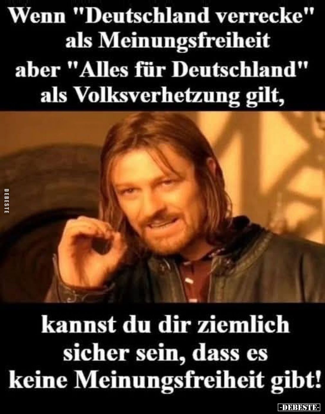 Wenn "Deutschland verrecke" als Meinungsfreiheit aber "Alles für Deutschland" als Volksverhetzung gilt,
...