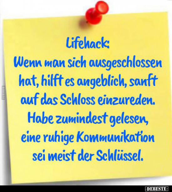 Lifehack: Wenn man sich ausgeschlossen hat, hilft es.. - Lustige Bilder | DEBESTE.de