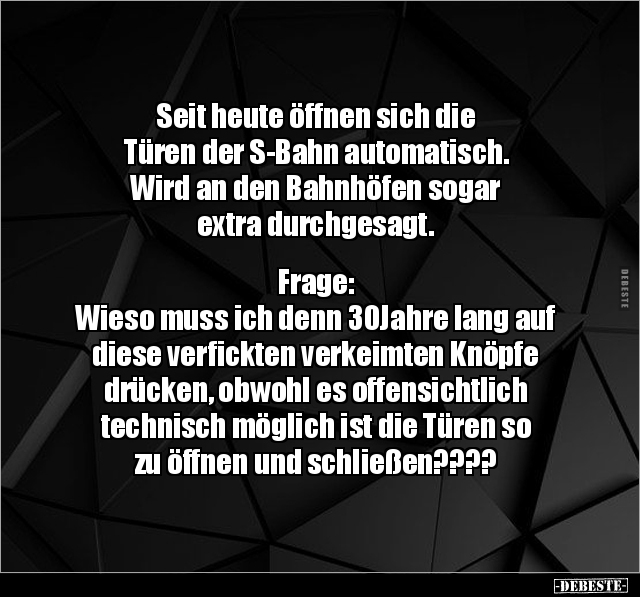 Seit heute öffnen sich die Türen der SBahn automatisch