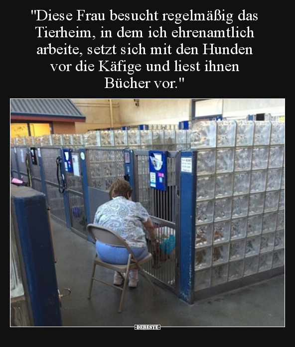 "Diese Frau besucht regelmäßig das Tierheim, in dem ich.." - Lustige Bilder | DEBESTE.de