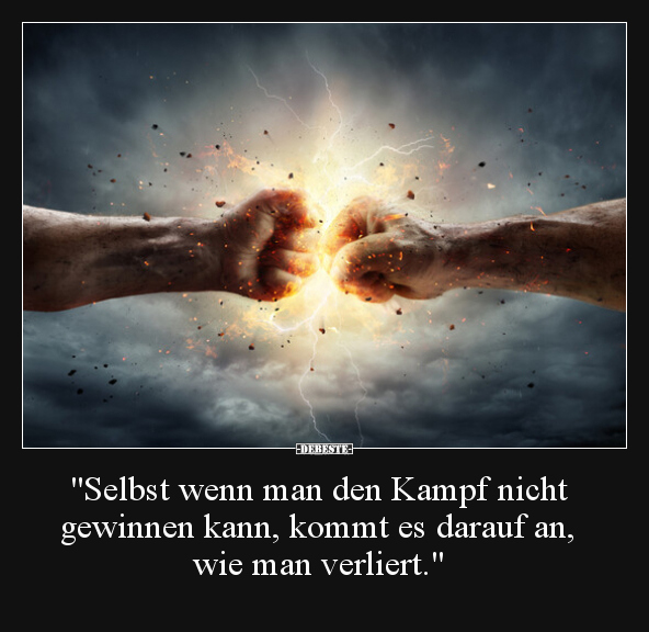 "Selbst wenn man den Kampf nicht gewinnen kann, kommt es.." - Lustige Bilder | DEBESTE.de