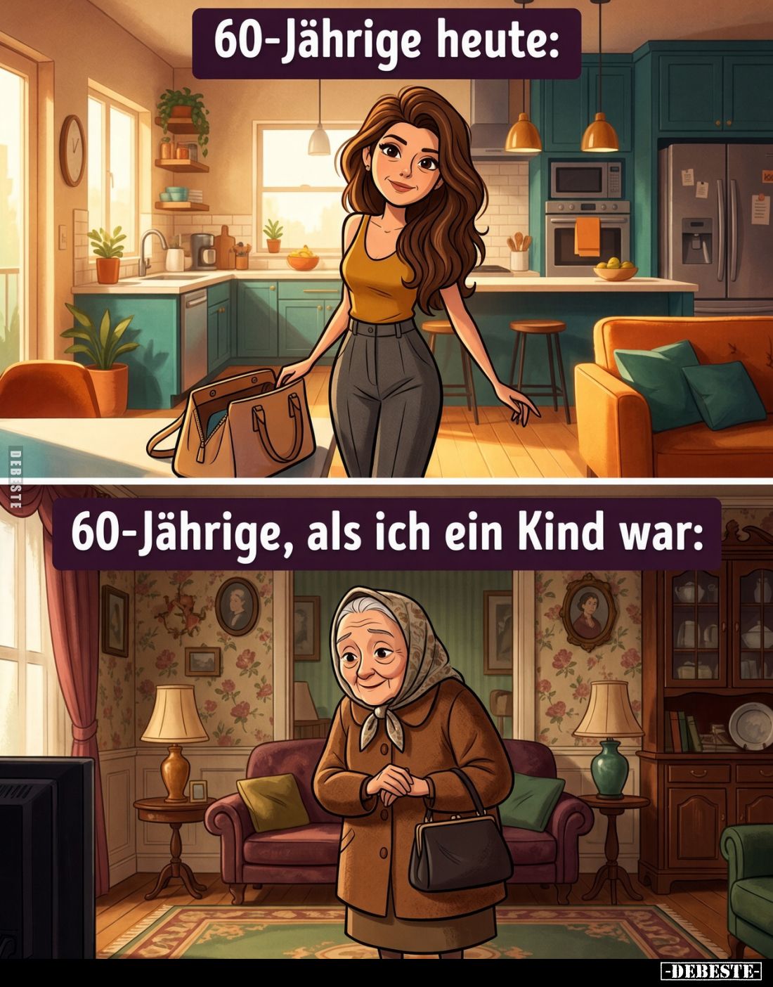 60-Jährige heute:
-
60-Jährige, als ich ein Kind war: