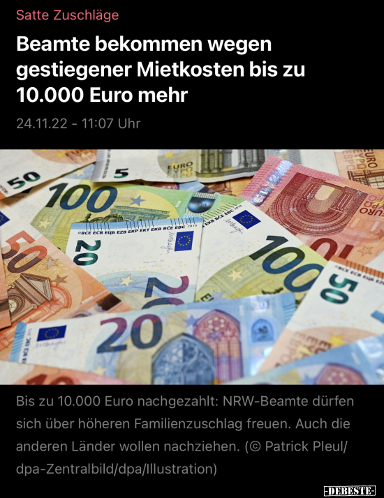 Beamte bekommen wegen gestiegener Mietkosten bis zu 10.000.. - Lustige Bilder | DEBESTE.de