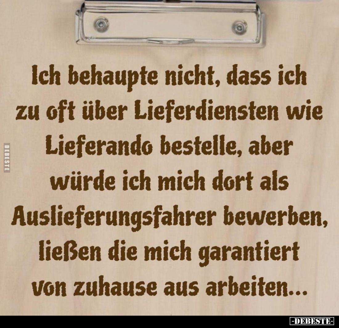 Ich behaupte nicht, dass ich zu oft über Lieferdiensten wie Lieferando bestelle, aber würde ich mich dort als Auslieferungsfa...