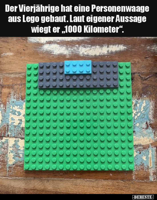 Der Vierjährige hat eine Personenwaage aus Lego gebaut... - Lustige Bilder | DEBESTE.de