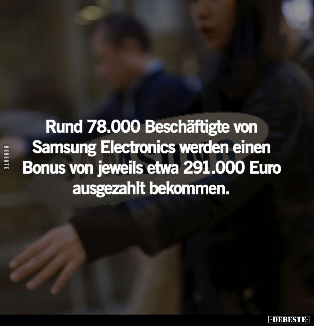 Rund 78.000 Beschäftigte von Samsung Electronics werden einen Bonus von jeweils etwa 291.000 Euro ausgezahlt bekommen.