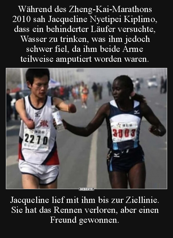 Während des Zheng-Kai-Marathons 2010 sah Jacqueline.. - Lustige Bilder | DEBESTE.de