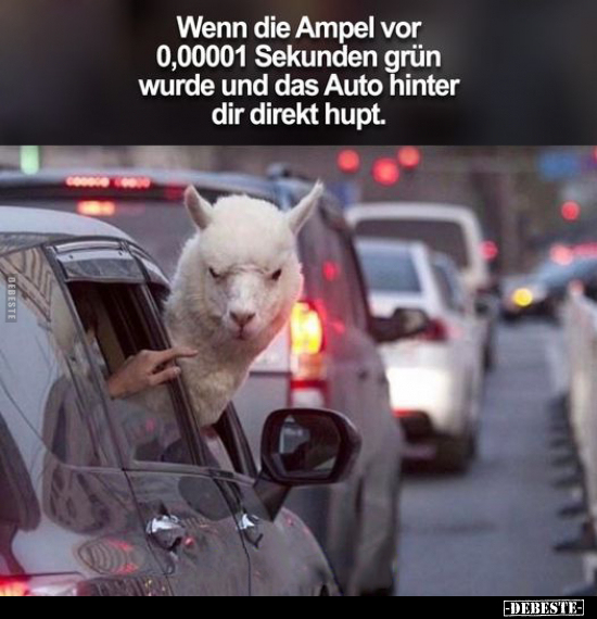 Wenn die Ampel vor 0,00001 Sekunden grün wurde und das Auto.. - Lustige Bilder | DEBESTE.de