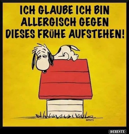 Ich glaube, ich bin allergisch gegen dieses frühe.. - Lustige Bilder | DEBESTE.de