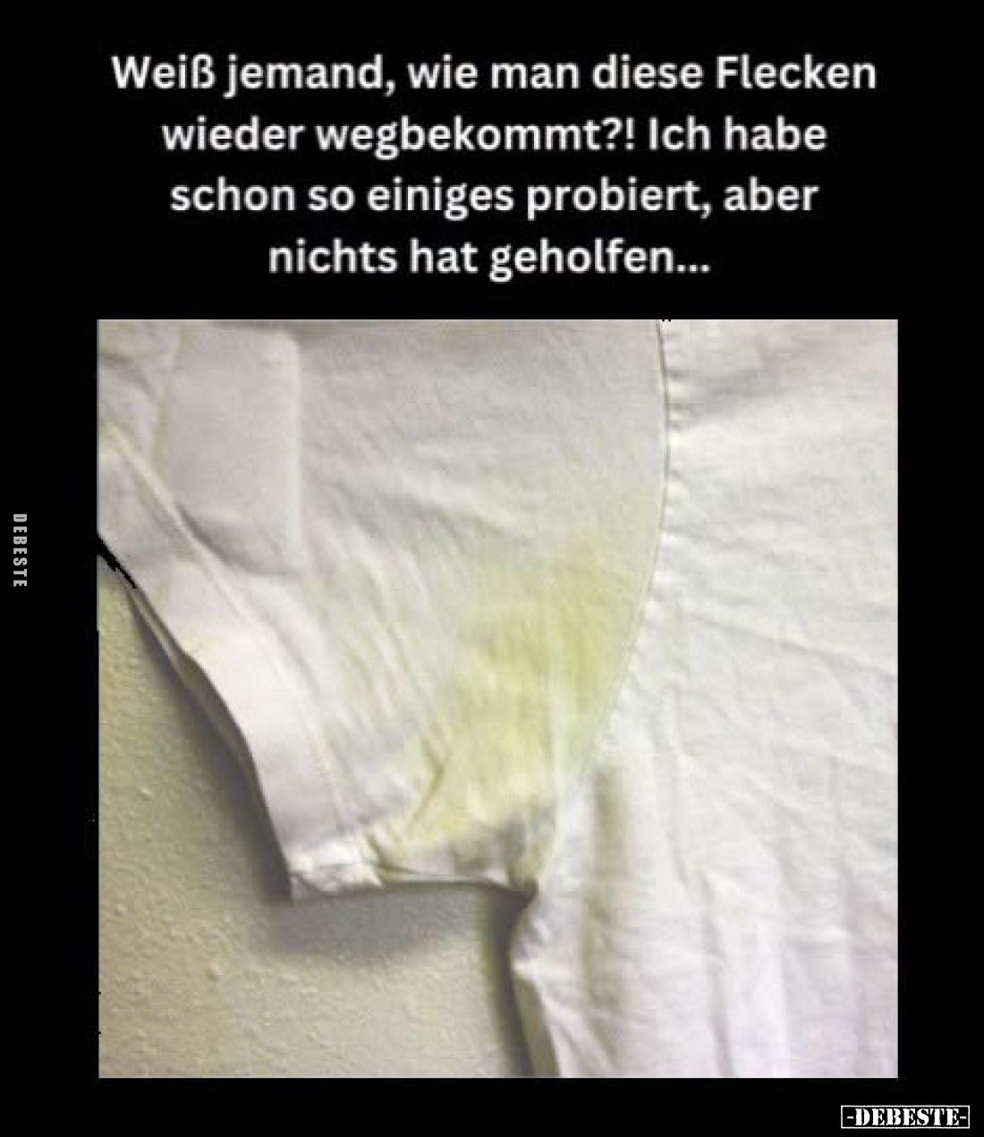 Weiß jemand, wie man diese Flecken wieder wegbekommt?!
Ich habe schon so einiges probiert, aber nichts hat geholfen...