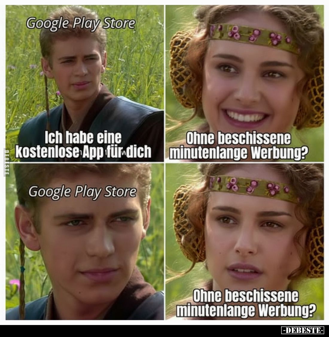 Google Play Store
-
Ich habe eine kostenlose App für dich
-
Ohne beschissene minutenlange Werbung?
-
Google Play Store
...