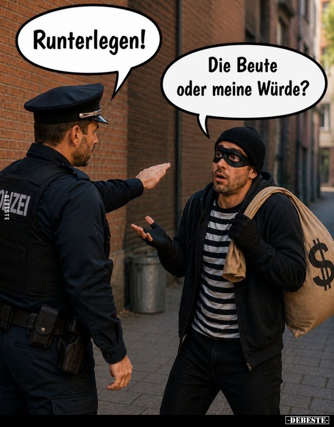 Runterlegen! -
Die Beute oder meine Würde?