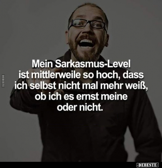 Mein Sarkasmus-Level ist mittlerweile so hoch, dass ich.. - Lustige Bilder | DEBESTE.de