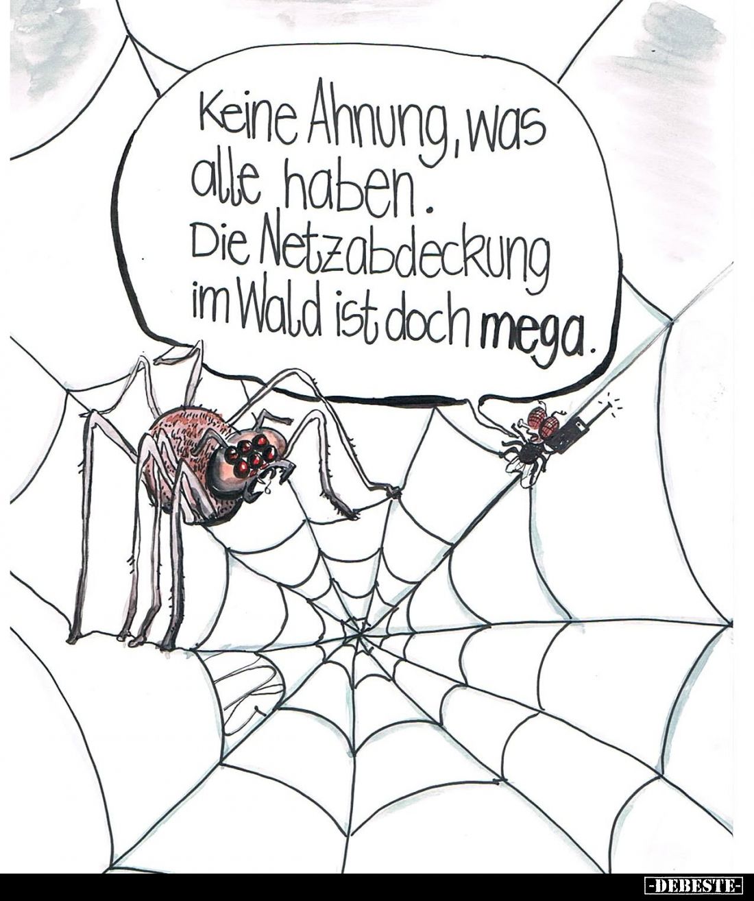 Keine Ahnung, was alle haben. - Die Netzabdeckung im Wald ist doch mega.