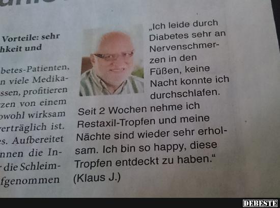 Ich leide durch Diabetes sehr an Nervenschmerzen.. - Lustige Bilder | DEBESTE.de