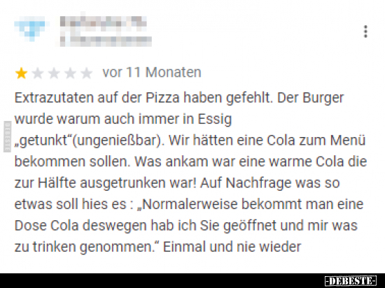 Extrazutaten auf der Pizza haben gefehlt.. - Lustige Bilder | DEBESTE.de