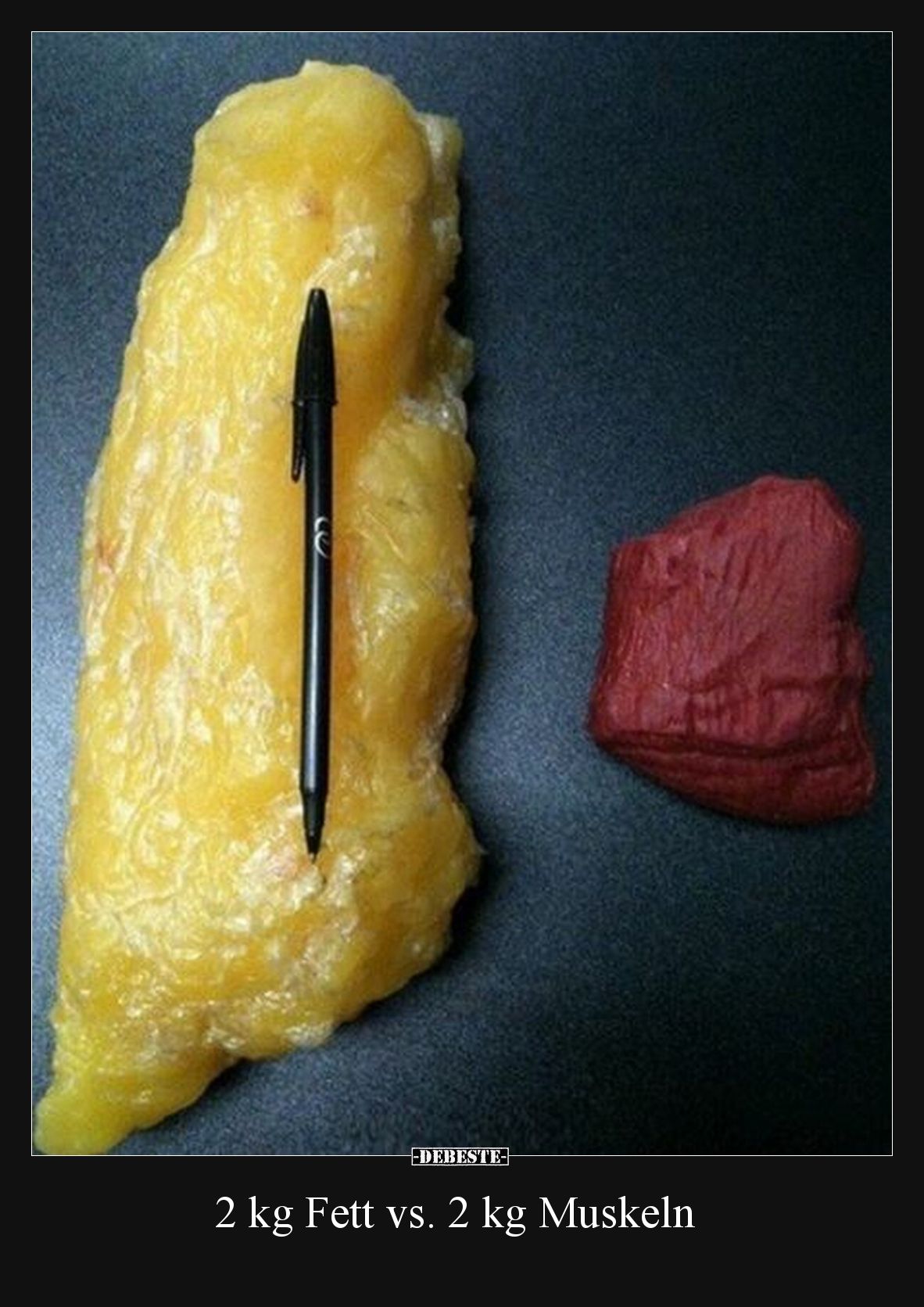 2 kg Fett vs. 2 kg Muskeln