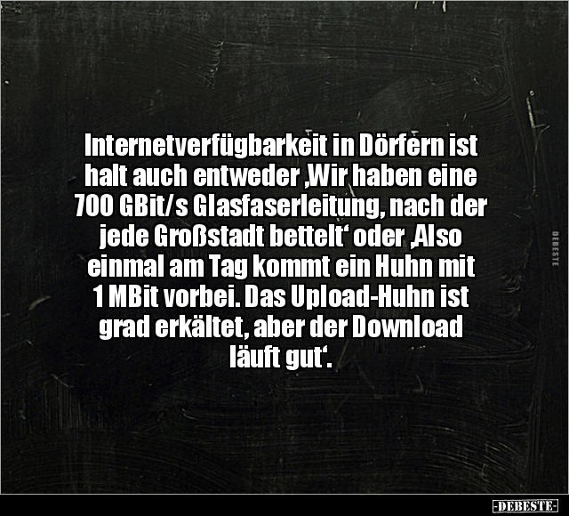 Internetverfügbarkeit in Dörfern ist halt auch entweder.. - Lustige Bilder | DEBESTE.de