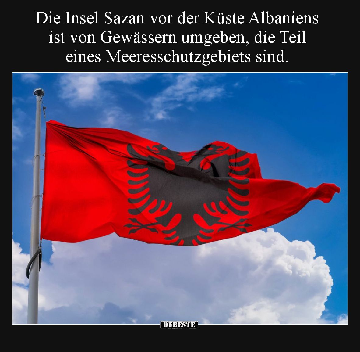 Die Insel Sazan vor der Küste Albaniens ist von Gewässern umgeben, die Teil eines Meeresschutzgebiets sind.