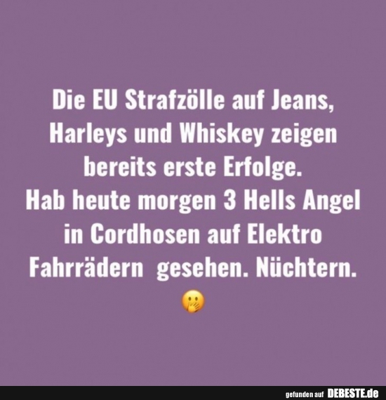 Die EU Strafzölle auf Jeans, Harleys und Whiskey.. - Lustige Bilder | DEBESTE.de