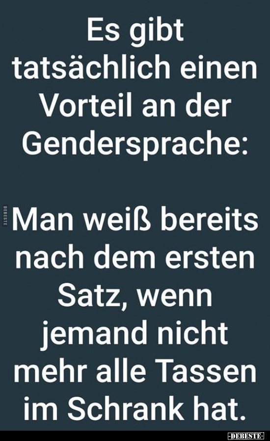Es gibt tatsächlich einen Vorteil an der Gendersprache.. - Lustige Bilder | DEBESTE.de