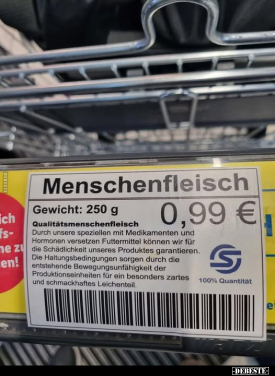 Menschenfleisch. Gewicht: 250 g.. - Lustige Bilder | DEBESTE.de