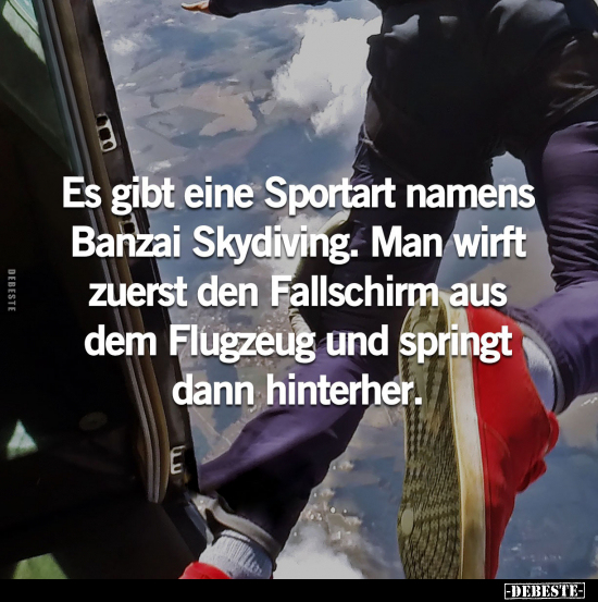 Es gibt eine Sportart namens Banzai Skydiving.. - Lustige Bilder | DEBESTE.de