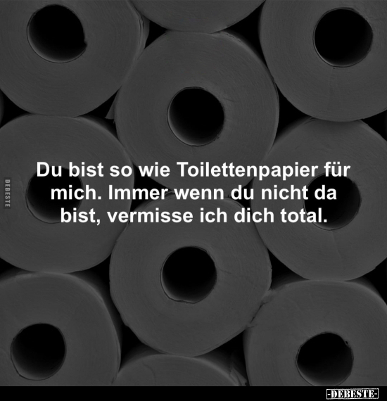 Du bist so wie Toilettenpapier für mich. Immer wenn du.. - Lustige Bilder | DEBESTE.de