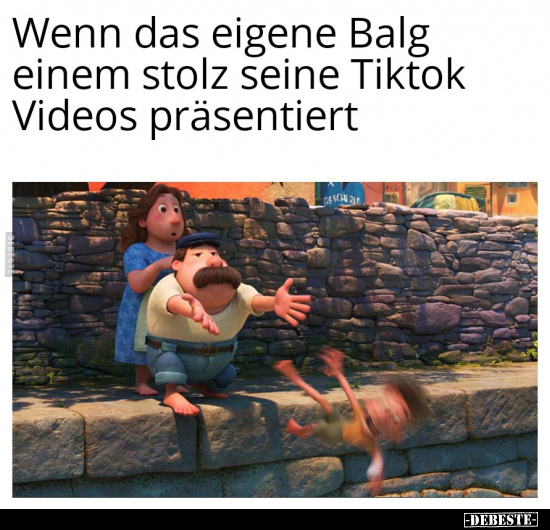 Wenn das eigene Balg einem stolz seine Tiktok Videos..