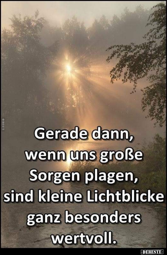 Gerade dann, wenn uns große Sorgen plagen, sind kleine Lichtblicke.. - Lustige Bilder | DEBESTE.de