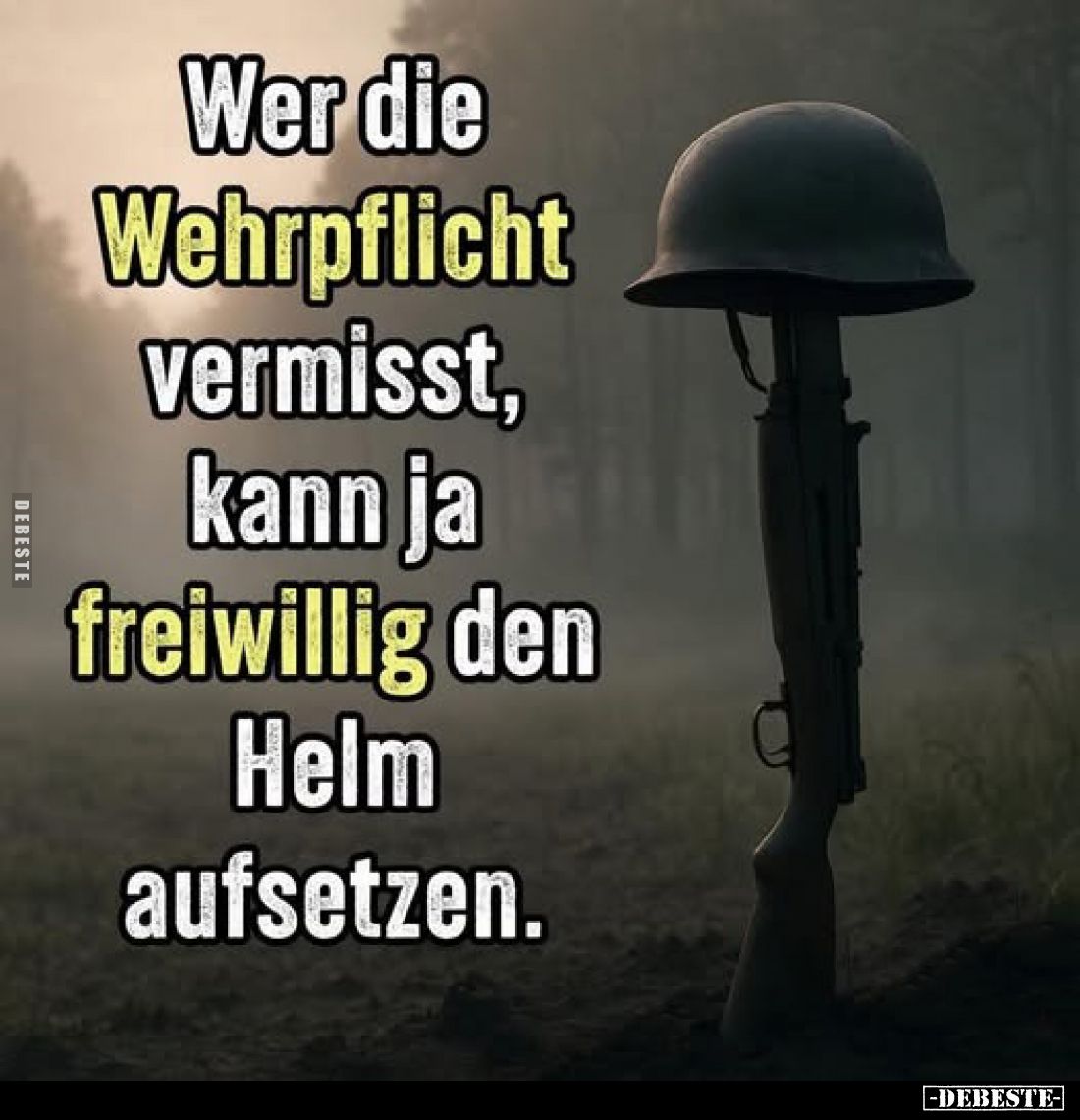 Wer die Wehrpflicht vermisst, kann ja freiwillig den Helm aufsetzen.