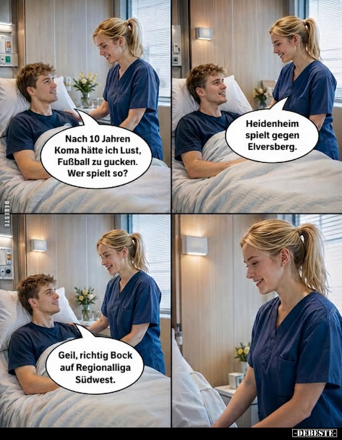 Nach 10 Jahren Koma hätte ich Lust, Fußball zu gucken. Wer spielt so?
-
Heidenheim spielt gegen Elversberg.
-
Geil, richt...