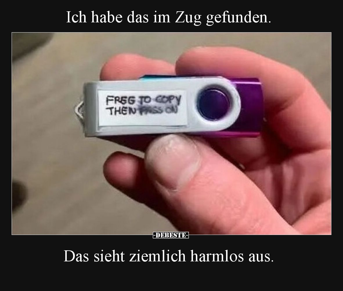 Ich habe das im Zug gefunden. Das sieht ziemlich harmlos.. - Lustige Bilder | DEBESTE.de
