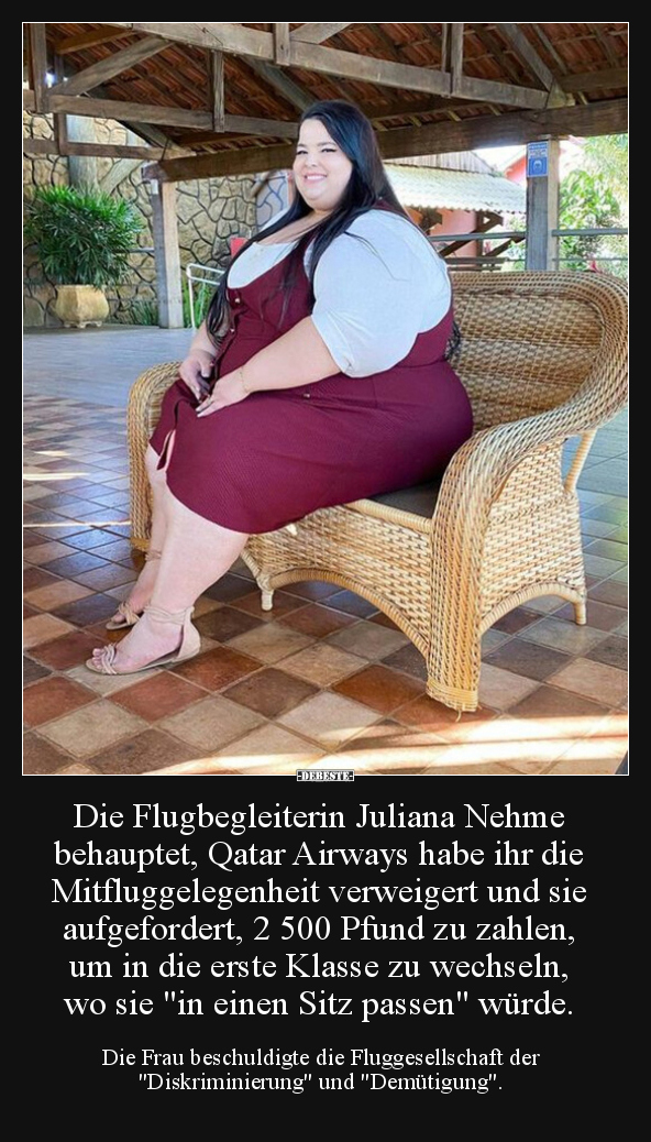 Die Flugbegleiterin Juliana Nehme behauptet, Qatar.. - Lustige Bilder | DEBESTE.de