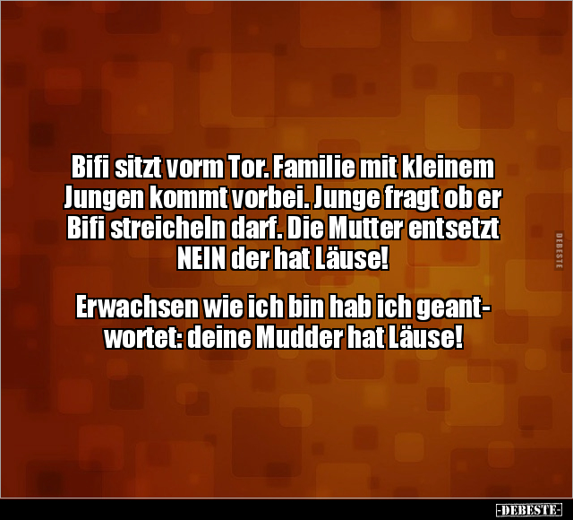 Bifi sitzt vorm Tor. Familie mit kleinem Jungen kommt.. - Lustige Bilder | DEBESTE.de